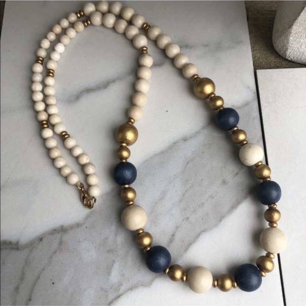 In The Navy Statement Necklace